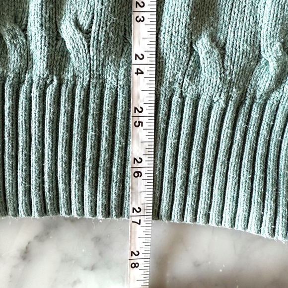 Vintage Polo Ralph Lauren Silk Cable Knit Vest XL Teal Preppy Old Money Classic - Picture 7 of 7